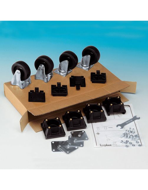 Ferplast Wieltjes Atlas 70 - Hondentransportbox - Zwart 4 stuks