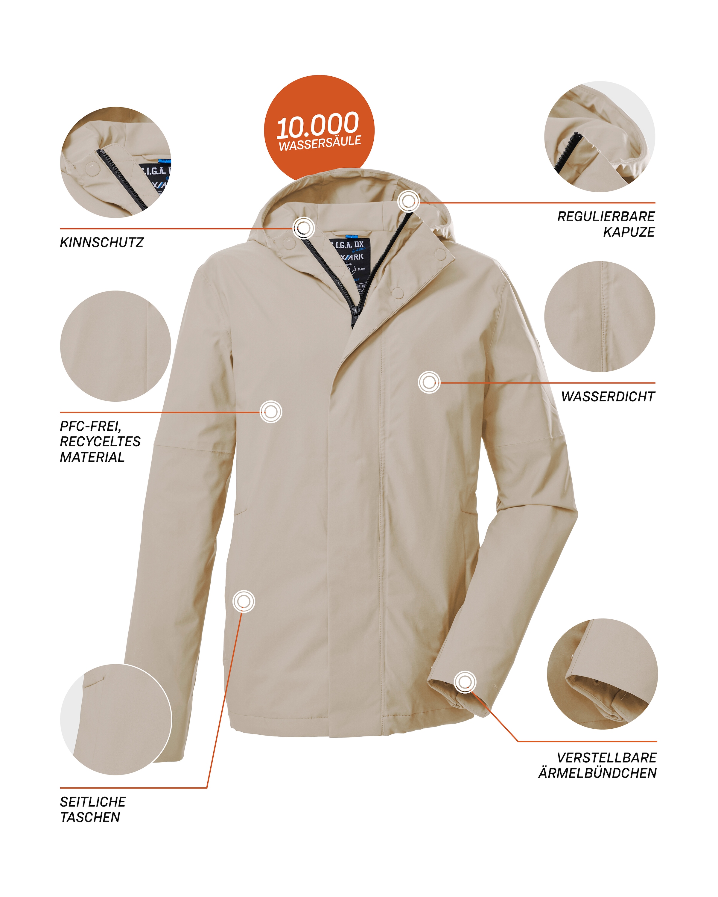 G.I.G.A. DX by killtec Funktionsjacke »GS 147 MN JCKT« Wasser- und winddicht, urbaner Look, atmungsaktiv, recycelt