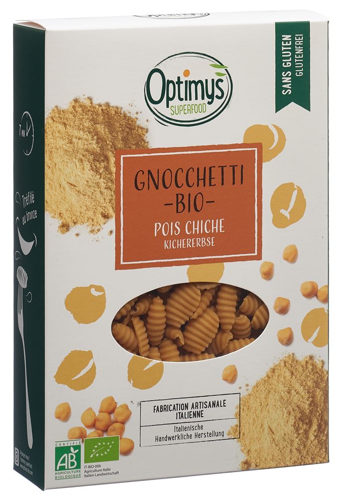 OPTIMYS Gnocchetti Kichererbsen<br>250 g, Beutel, Bio