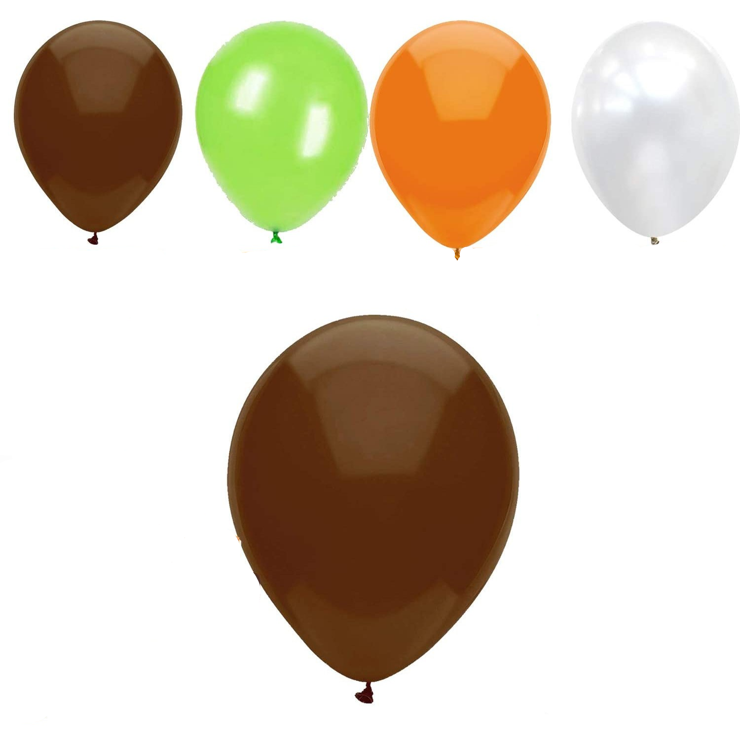 (99-tlg. Set) Happy Birthday Girlande Waldtiere Kinder Geburtstag Party Deko   Latex- & Folienballons / Kuchenstecker - Braun / Orange / Grün