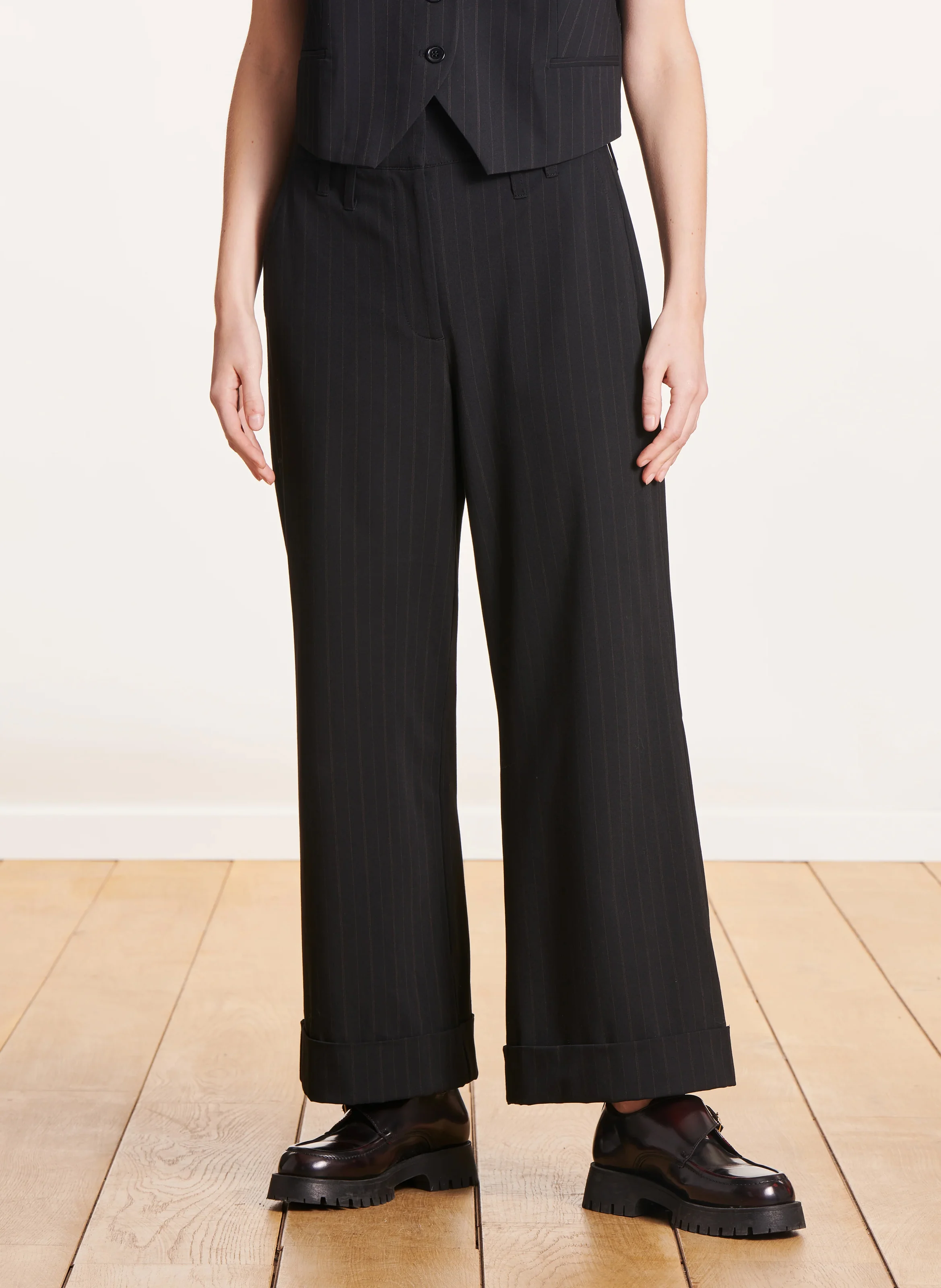 Pantalon large rayé | Multicolore