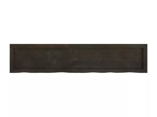 Comptoir de salle de bain marron foncé bois massif traité