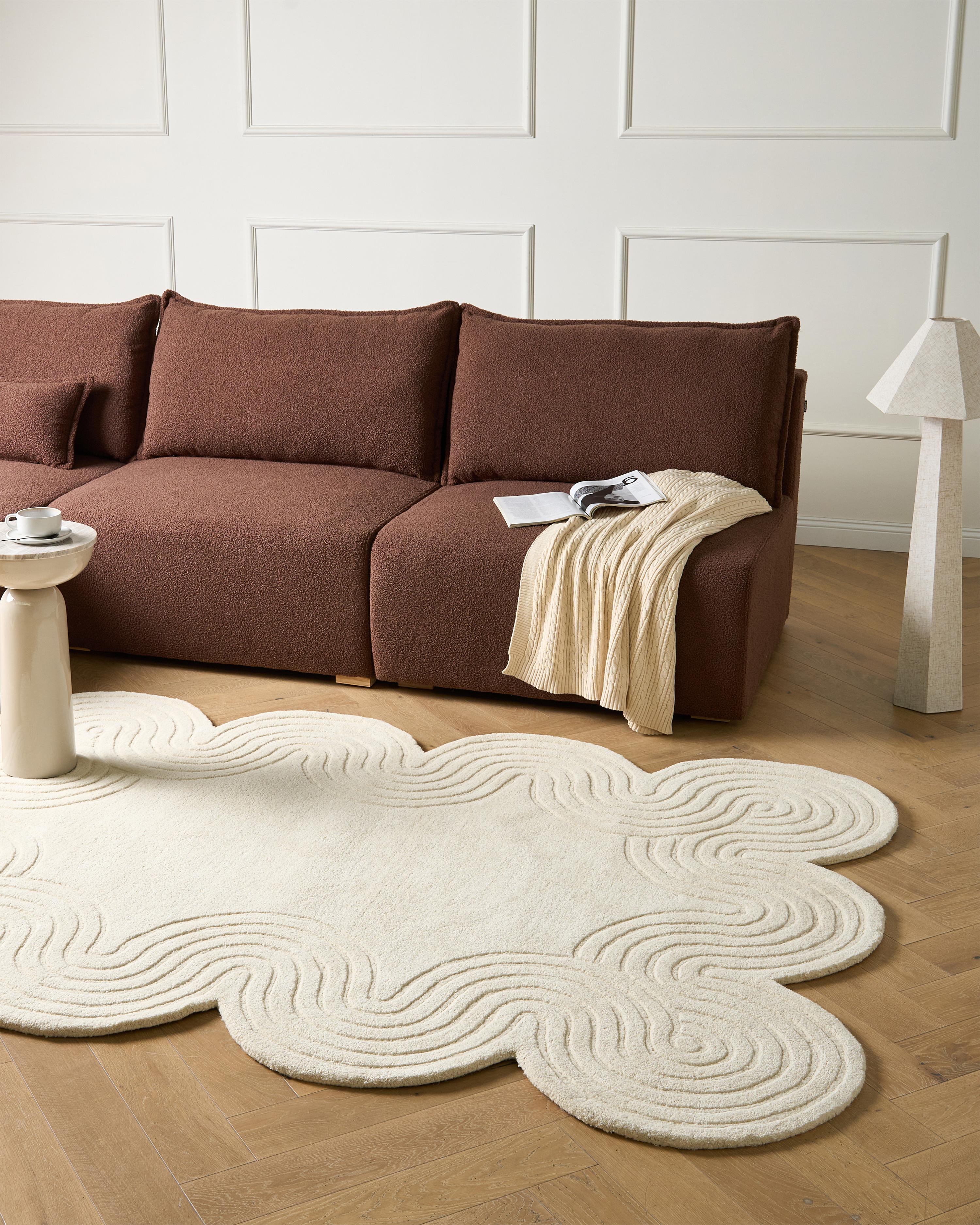 Vloerkleed MALVAN Beige 160 x 230 cm Wol