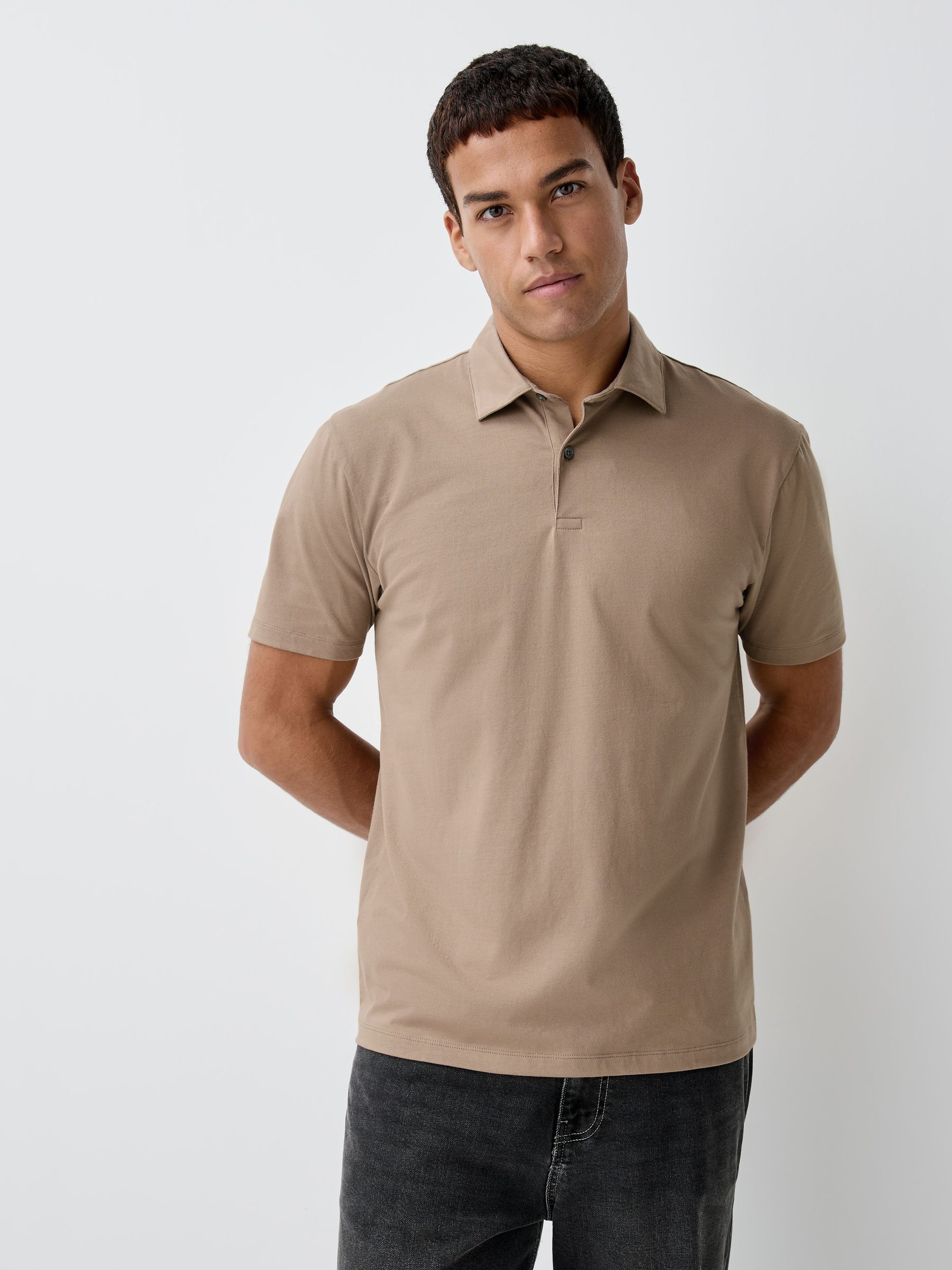 Zwart/grijs/naturel blok - Set van 3 jersey poloshirts met korte mouwen