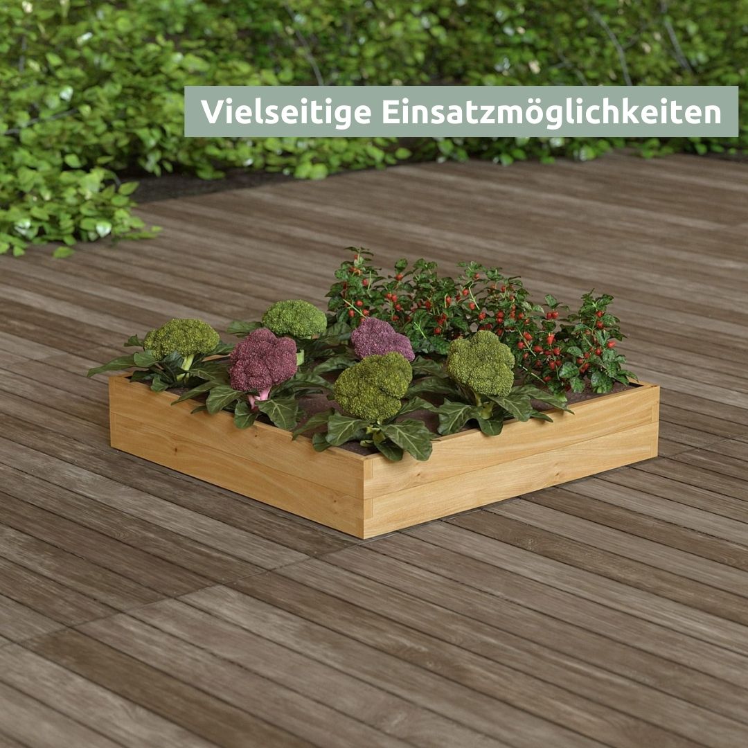 holz4home verhoogd tuinbed van hout met fleecevoering en metalen pinnen