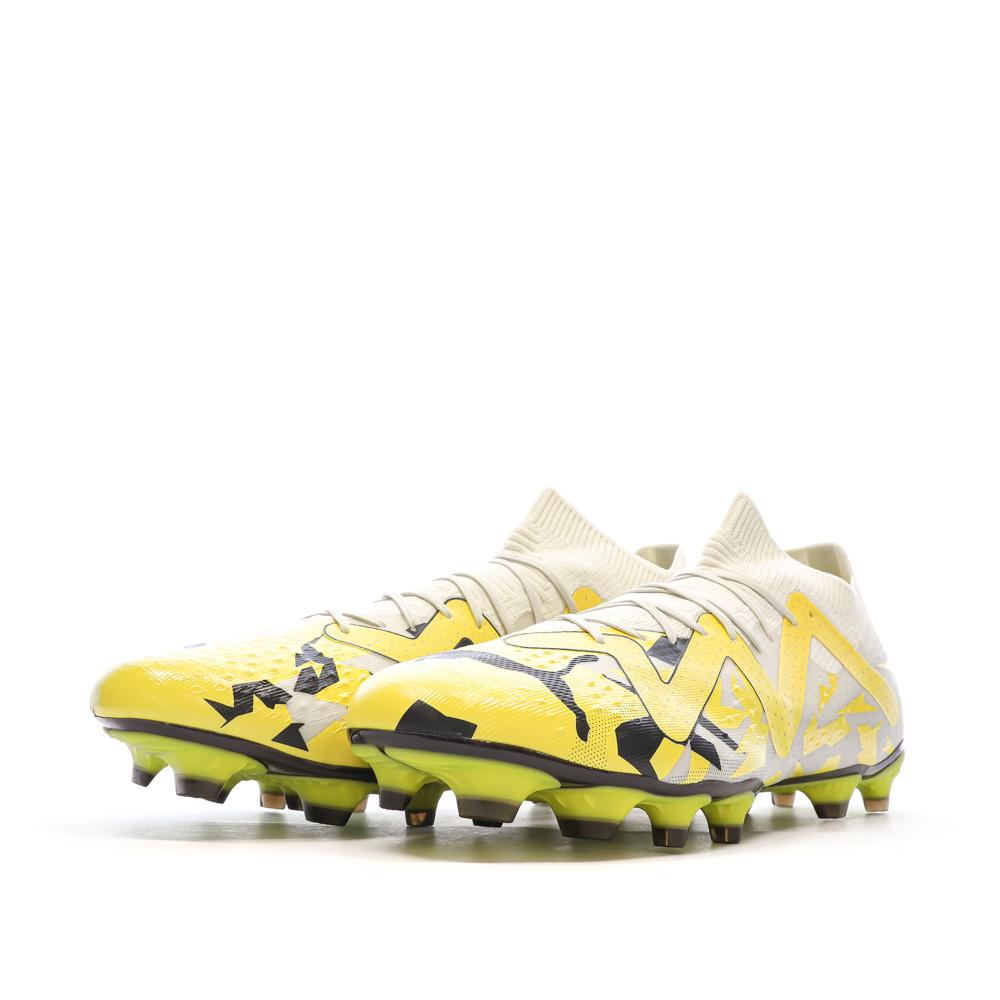 Puma Chaussures de Foot Gris/Jaune Homme Puma Future Match FG/AG