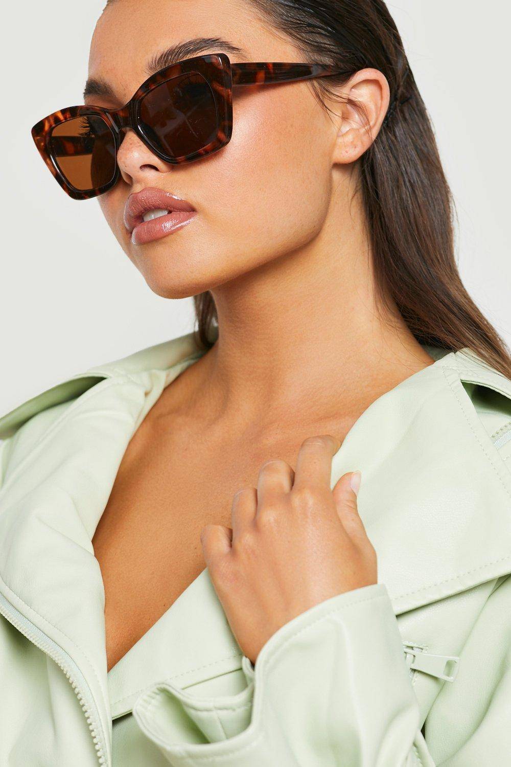 boohoo Lunettes de soleil œil de chat à motif écaille de tortue