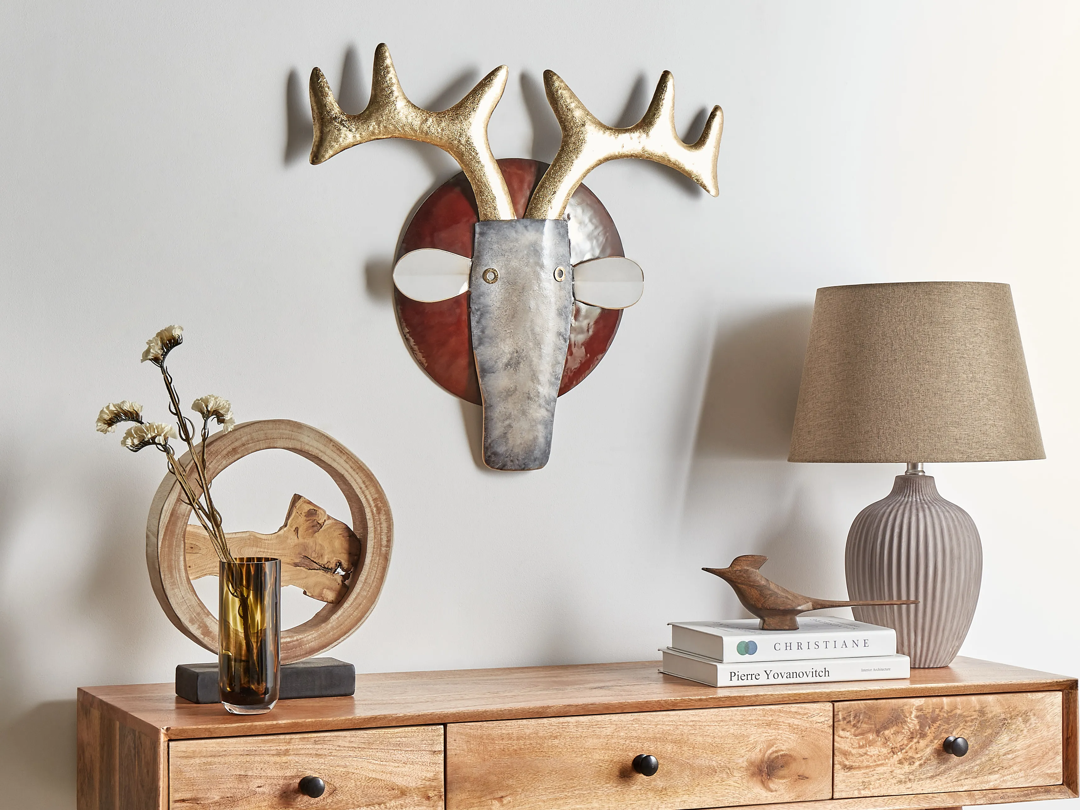 Wanddecoratie Stier FLUORINE Metaal 54 cm Meerkleurig