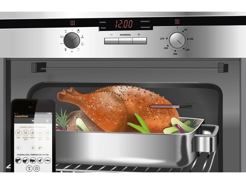 Laserliner Fleischthermometer ThermoControl Air Kabelloses Thermometer