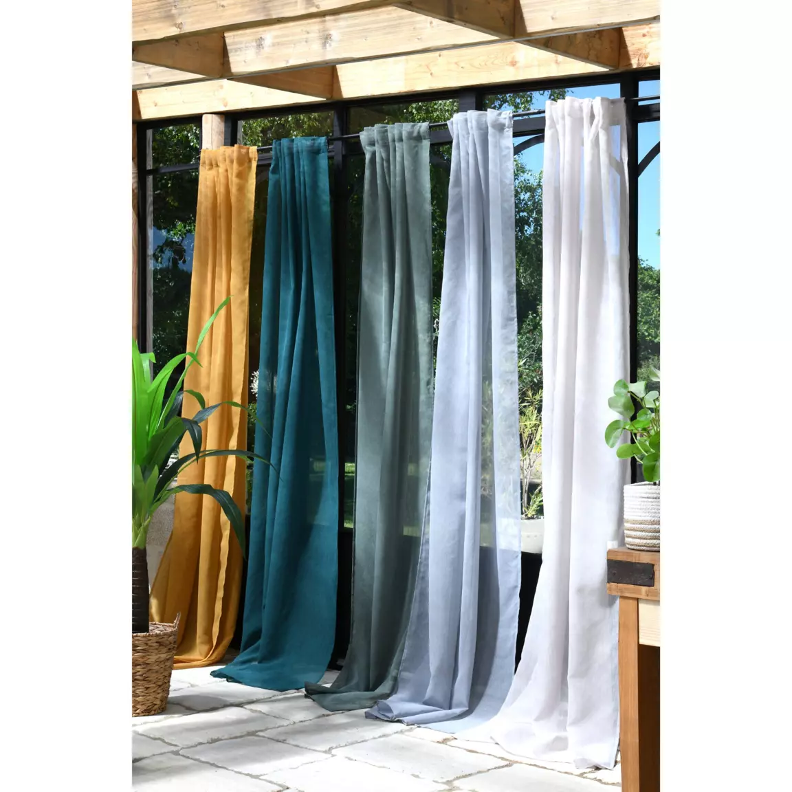 Voilage galon fronceur (140 x 260 cm) Derby Gris souris