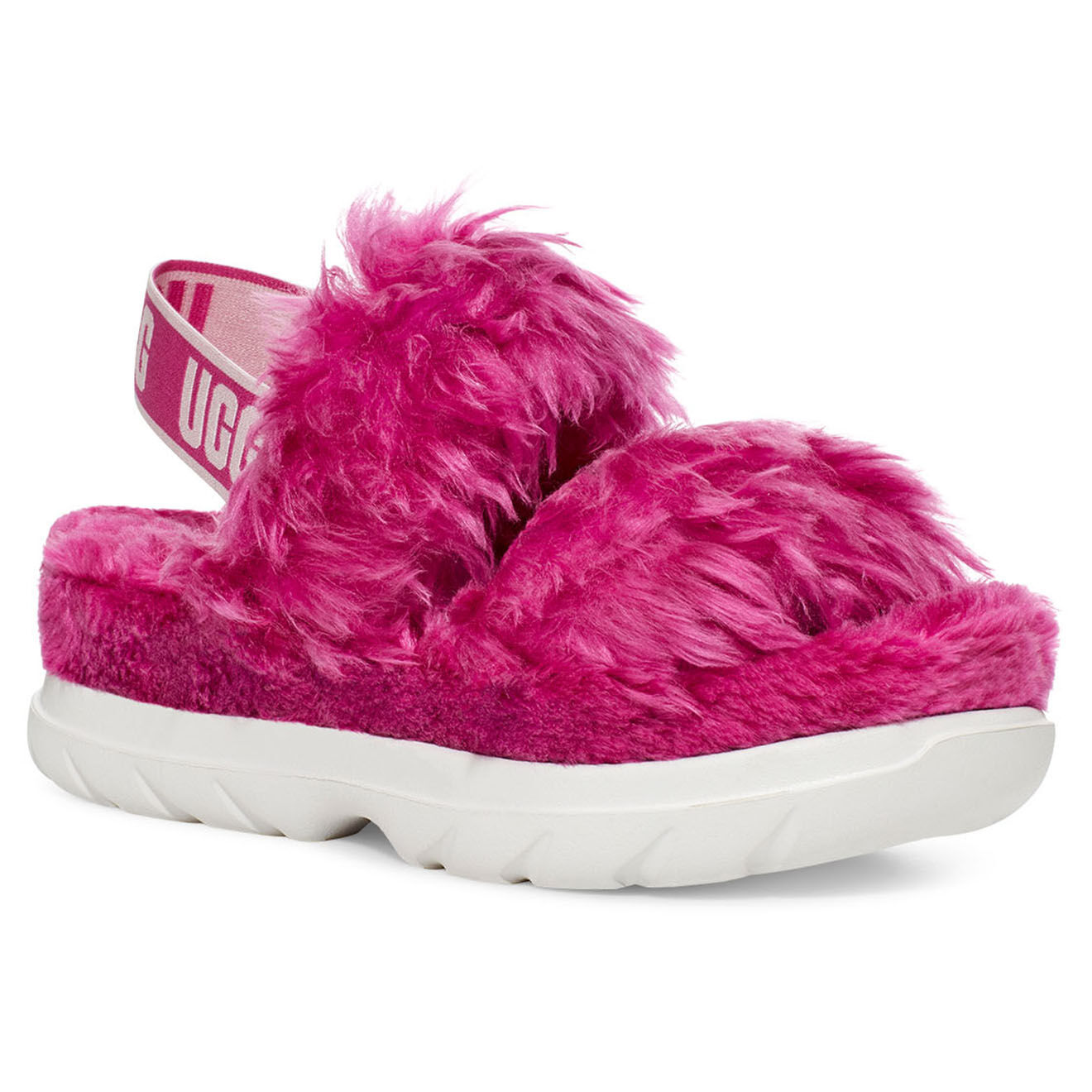 Ugg Sandales chaussons en Fausse fourrure Fluff Sugar roses