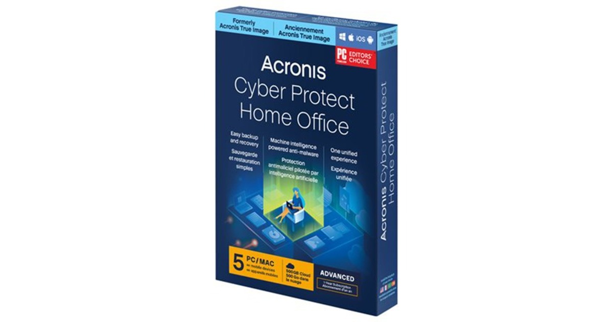 AcronisTrue Image Advanced Subscription software  (5 computers, 1 jaar licentie, 500 GB cloudopslag)