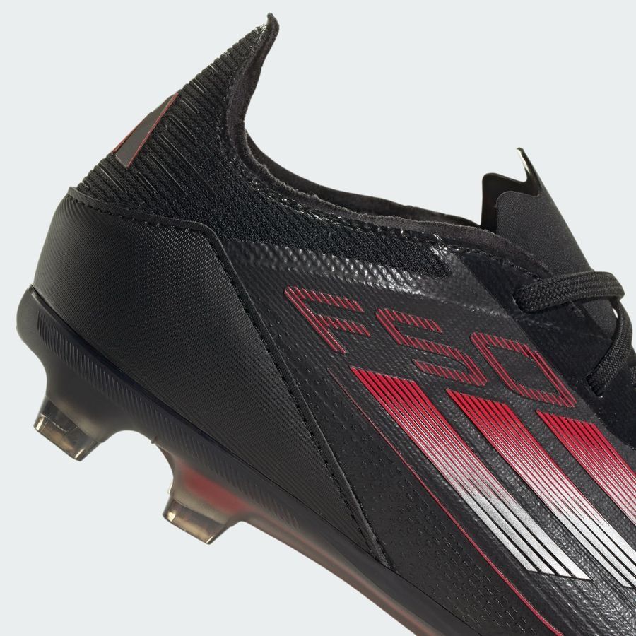 adidas F50 Elite FG Stealth Victory - Noir/Argenté/Lucid Red Enfant