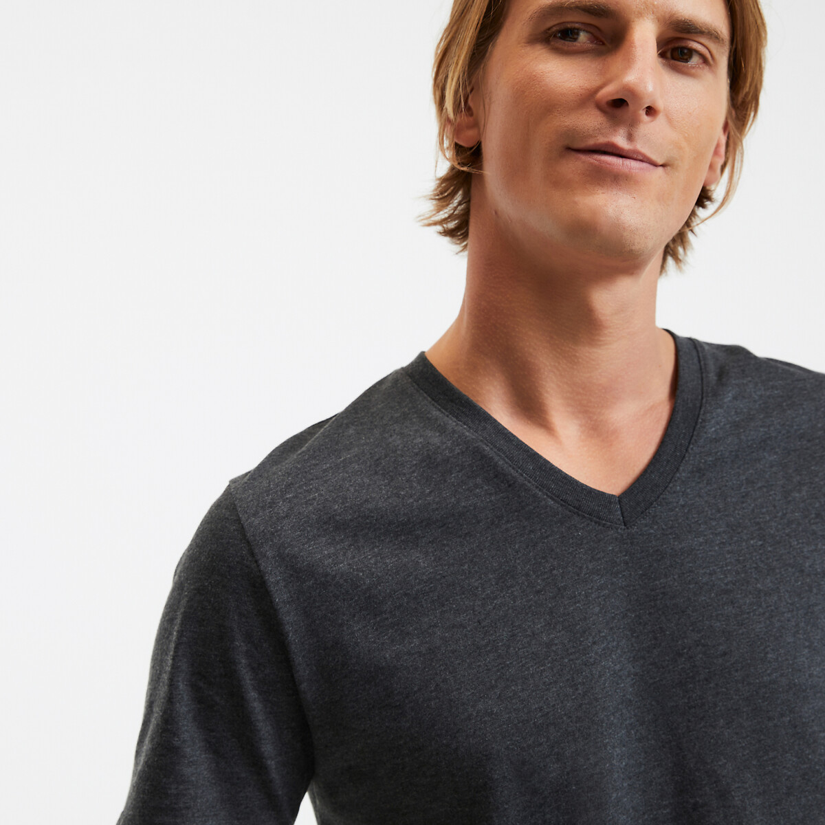 COLEÇÃO LA REDOUTE<br>Camiseta de manga curta com decote em V