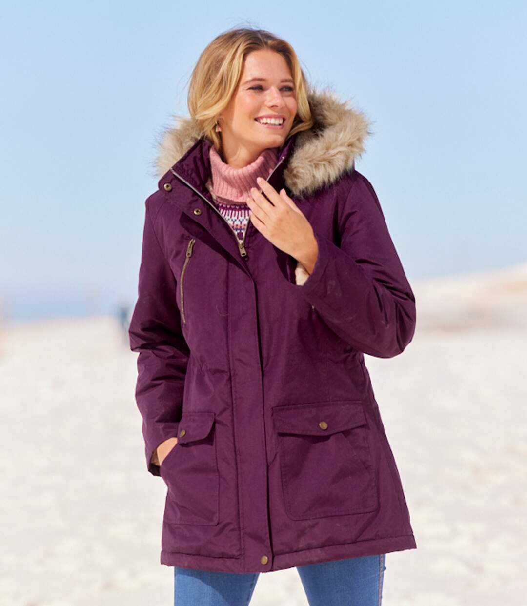 Parka Microtech à Capuche Fausse Fourrure