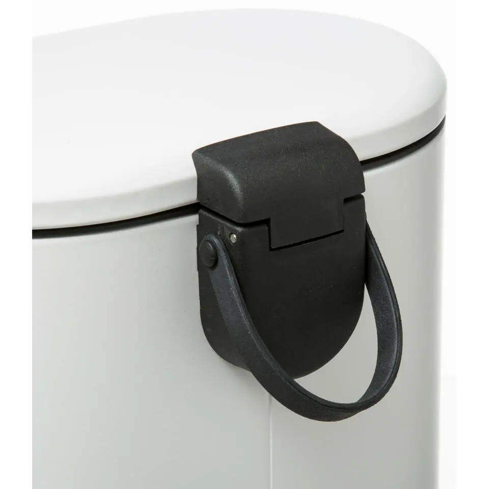 5Five - Prullenbak/pedaalemmer wit rvs metaal 6 liter - 15x24x30 cm