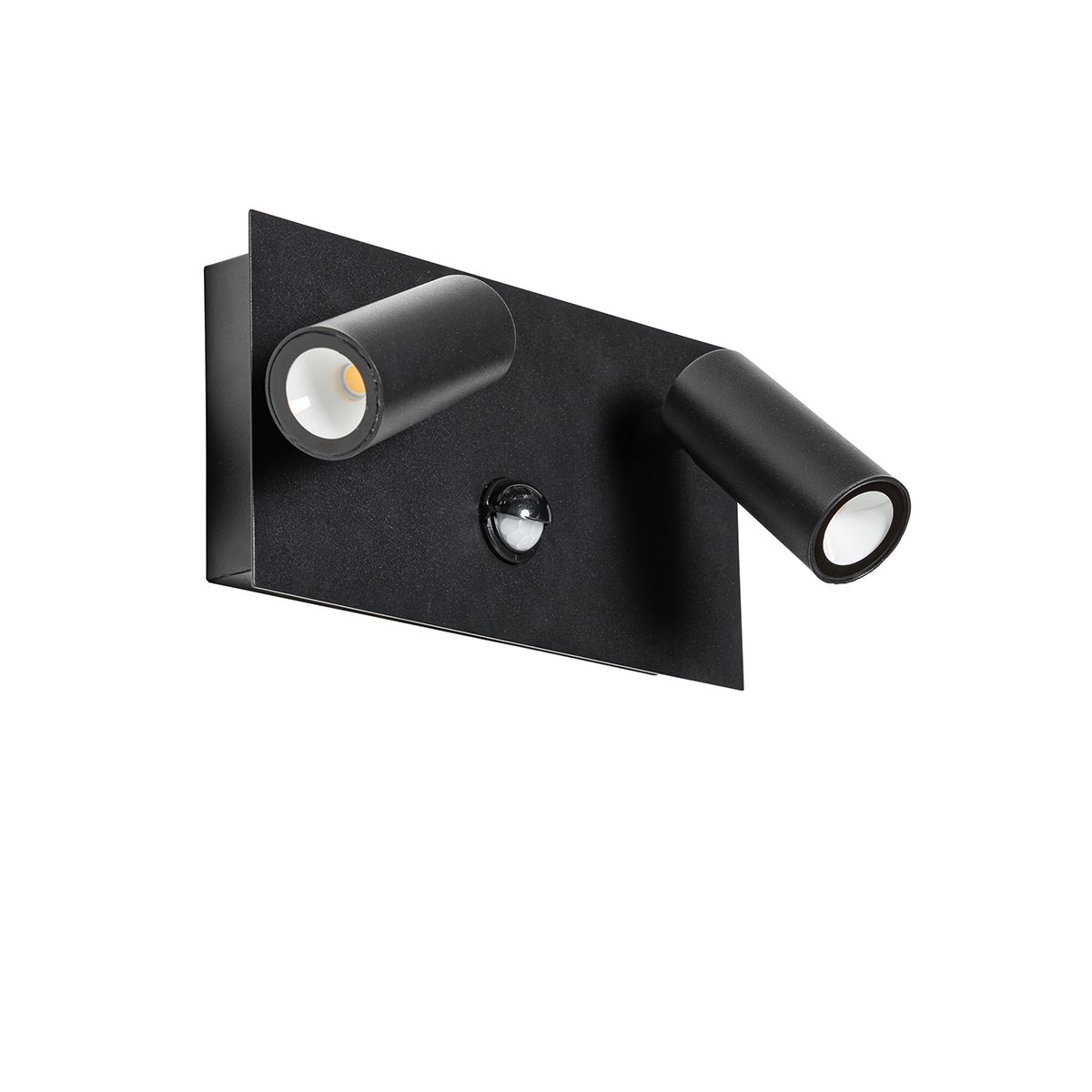 Buiten wandlamp zwart incl. LED 2-lichts bewegingssensor- Simon