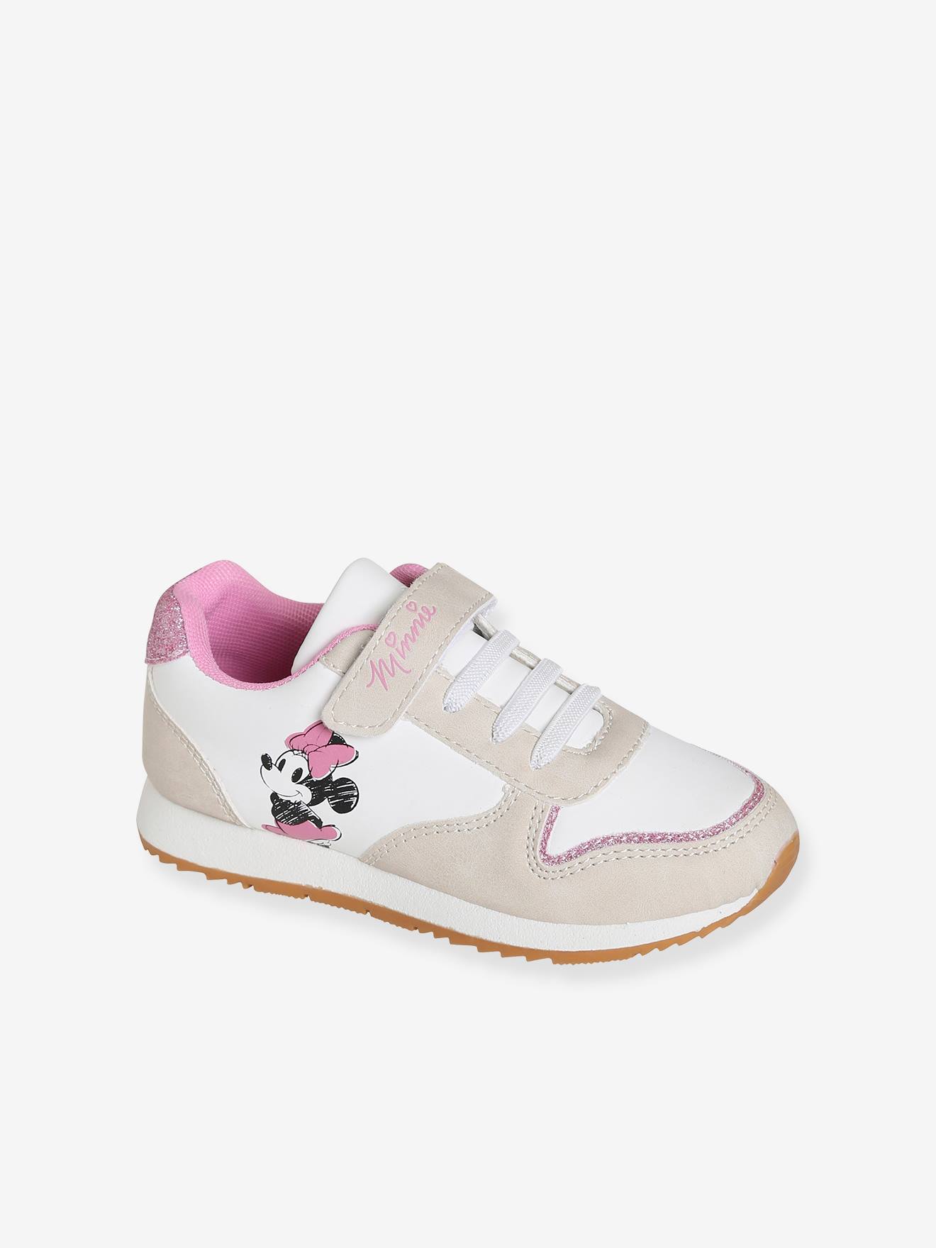Sapatos DS® Minnie, bege claro liso com estampas.