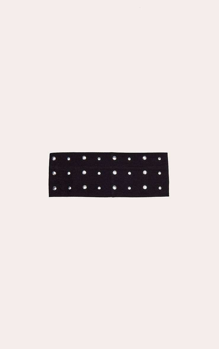 Noir Bandeau En Jersey Clouté