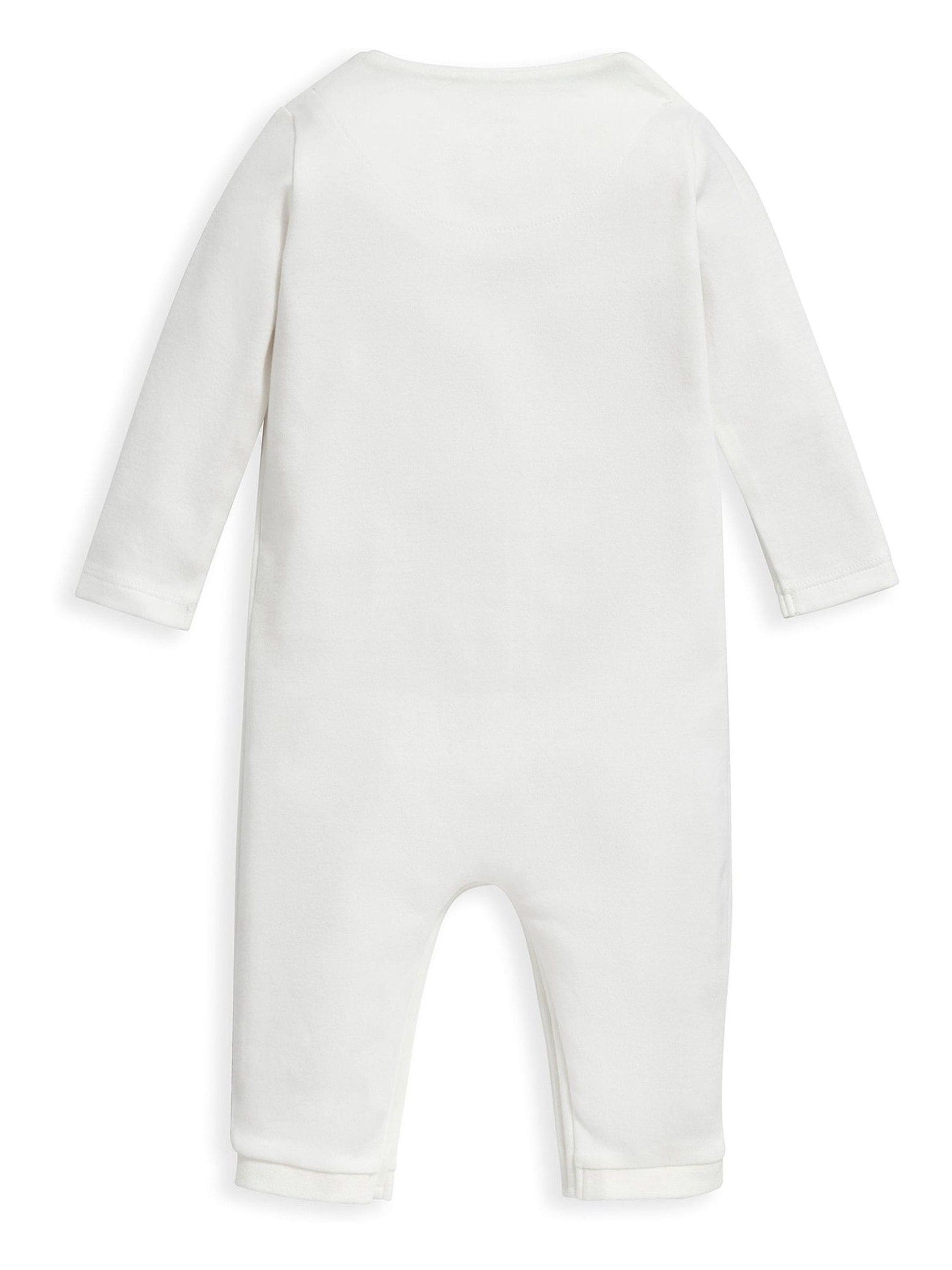 Crème - Mamas & Papas crème rompertje met safari-borduursel van 100% katoen