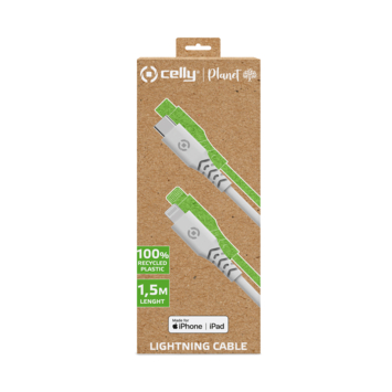 Celly Planet USB-C lightning kabel wit 1,5 meter