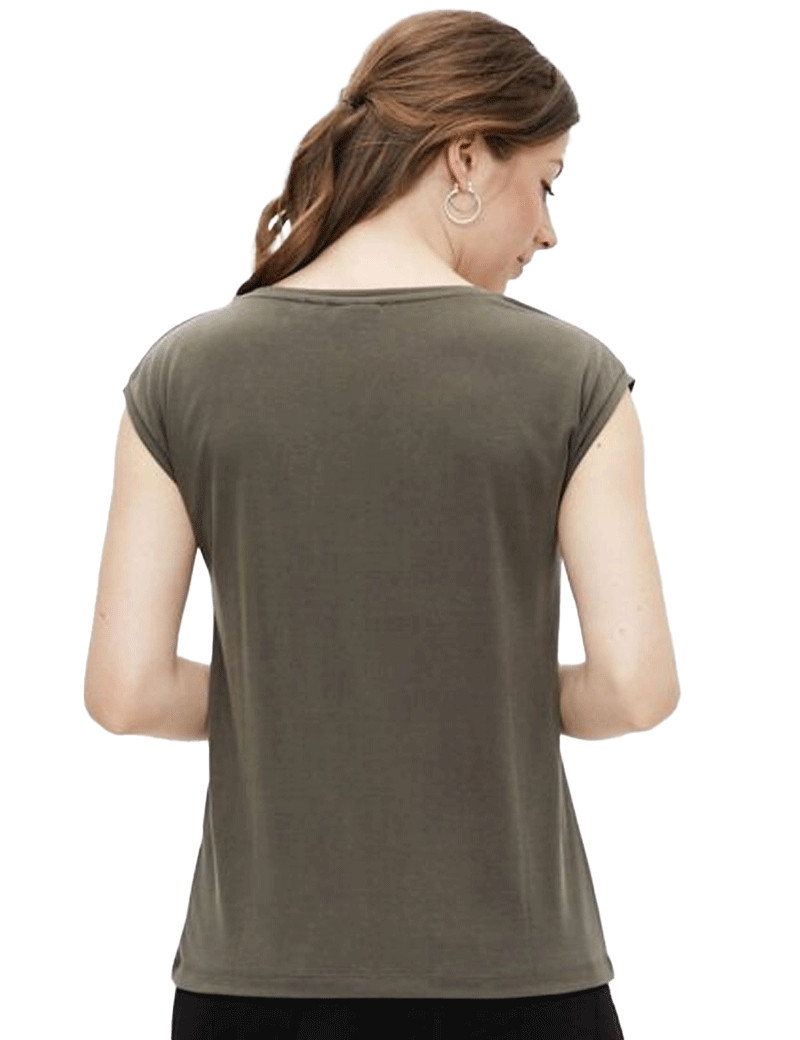 PIECES T-SHIRT BASIQUE KAMALA KAKI
