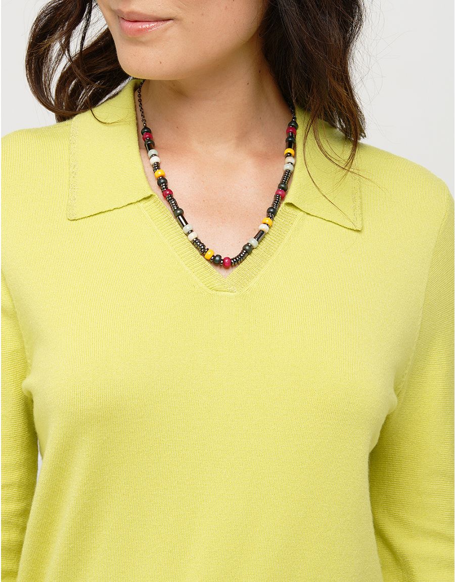 Pull vert anis col polo