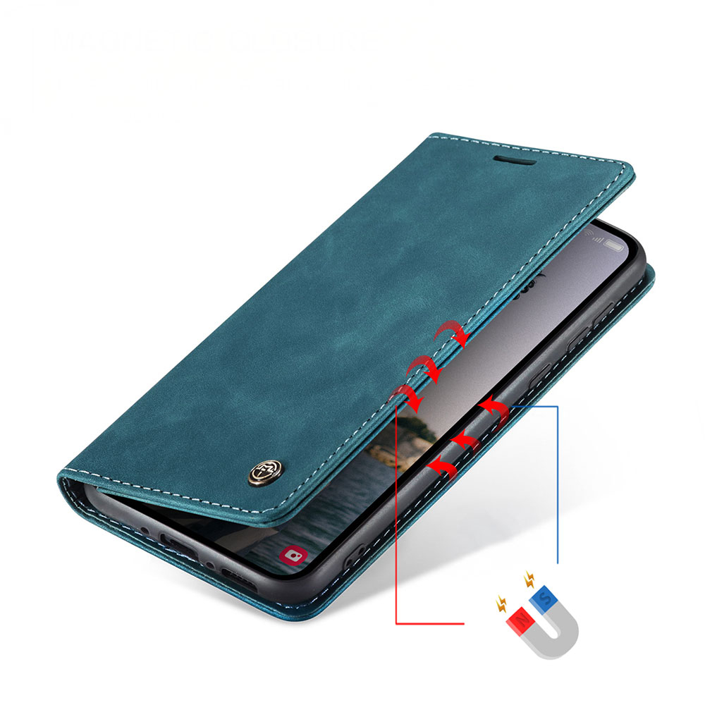 Samsung Galaxy A56 Leder Tasche Flip Wallet Etui mit Kartenfächern - Blaugrün