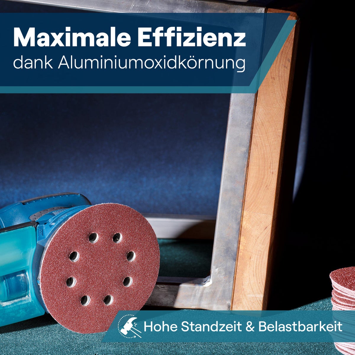 WERKSTEIN Set van 60 stuks 125 mm klithechtschuurpapier - 10 stuks korrel P40/60/80/120/180/240 voor excentrische schuurmachines, 125 mm schuurpapier, 8 gaten - 125 mm schuurbladen, 125 mm klithechtschuurpapier voor metaal, hout en meer.