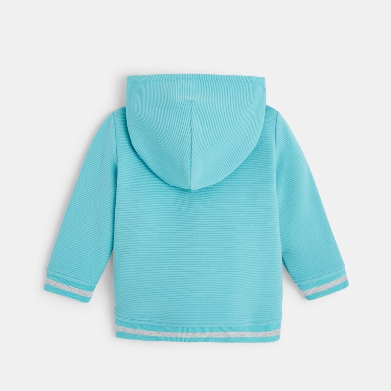 Sweat maille côtelée à message bleu bébé garçon Bleu