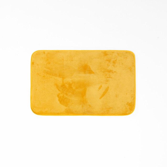 TAPIS RECTANGLE 50X80CM FLANELLE UNIE FLANOU JAUNE