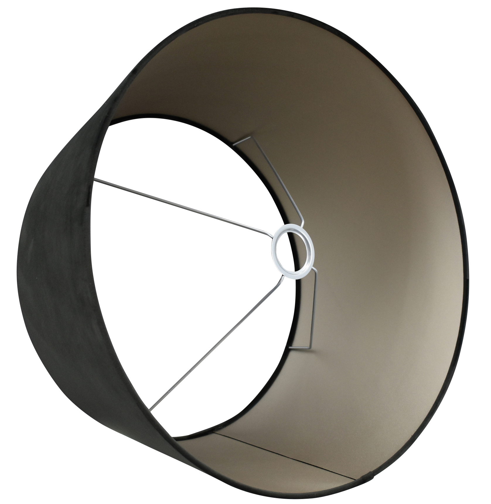 Staande lampenkap San Remo velours Velours zwart op taupe 50x40x26cm
