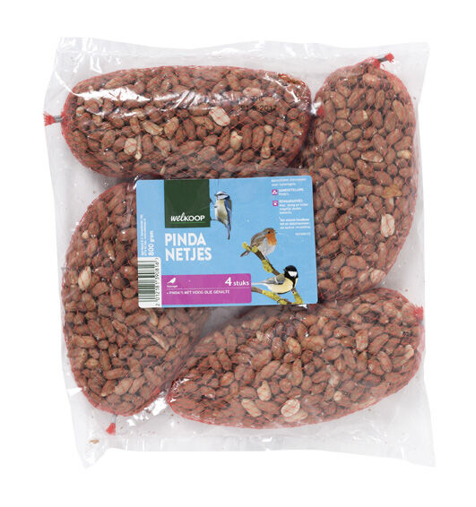 Welkoop Pindanetje 4 stuks - Tuinvogelvoer - 4 Stuks - Pinda
