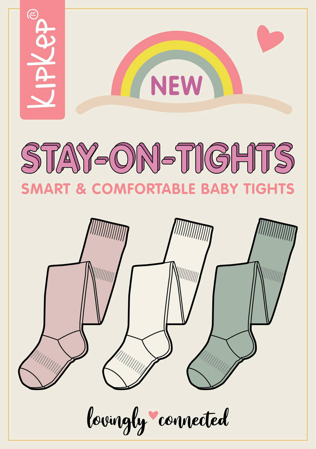 KipKep Blijf-Maillot Stay-on-Tights Pale Green