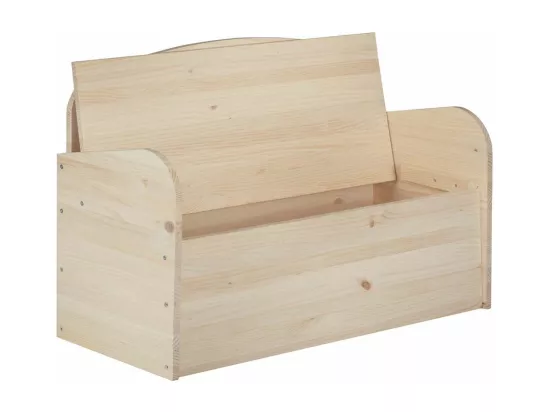 Banc coffre de rangement en pin brut 78 litres