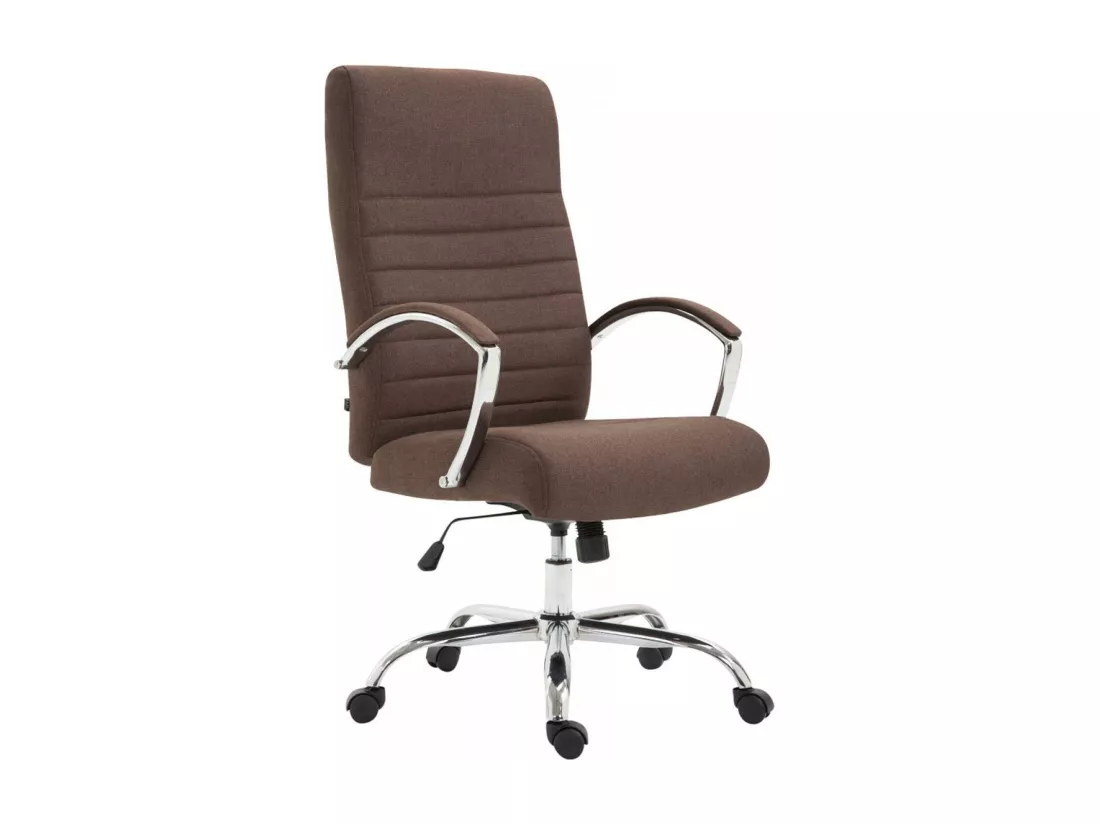 Chaise de bureau - Tissu & Noir - Marron - Valais