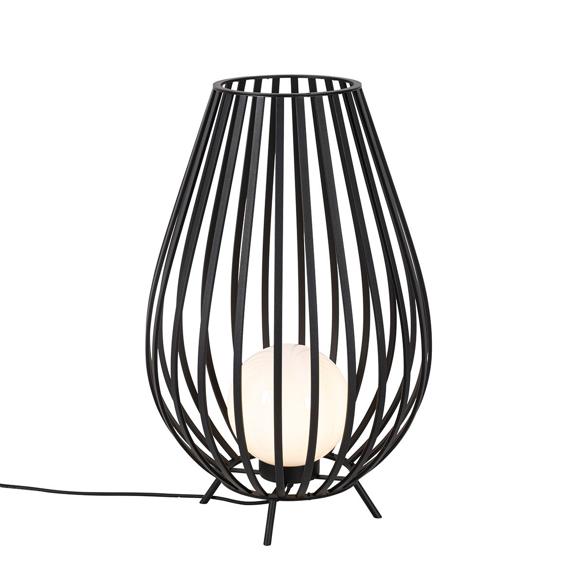 Set van vloerlampen zwart met opaal 110 cm en 70 cm - Angela