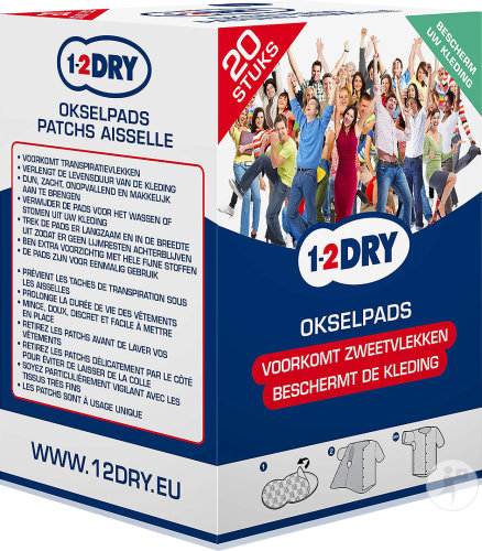 1-2Dry Stop Auréoles Patchs Aisselle Large Blanc 20 Pièces