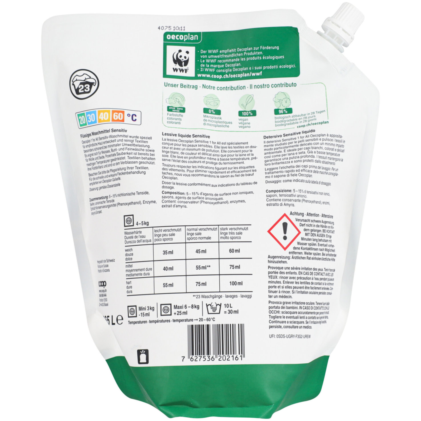 Oecoplan Waschmittel 1 for all Sensitive 23 Waschgänge