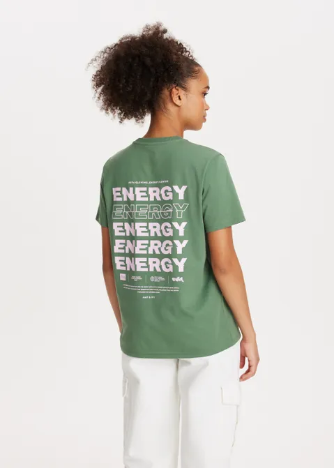 T-shirt met energy print groen (GRN.A)