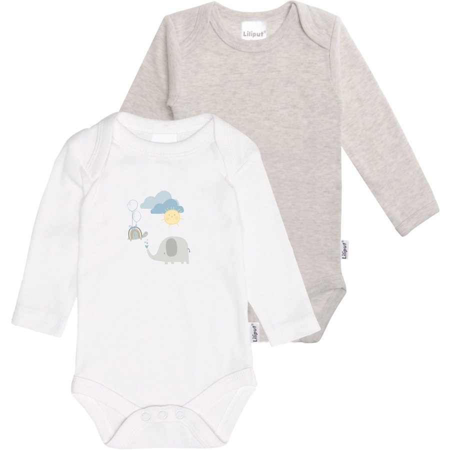 Liliput Langarmbody (Set, 2-tlg.) grau-weiss