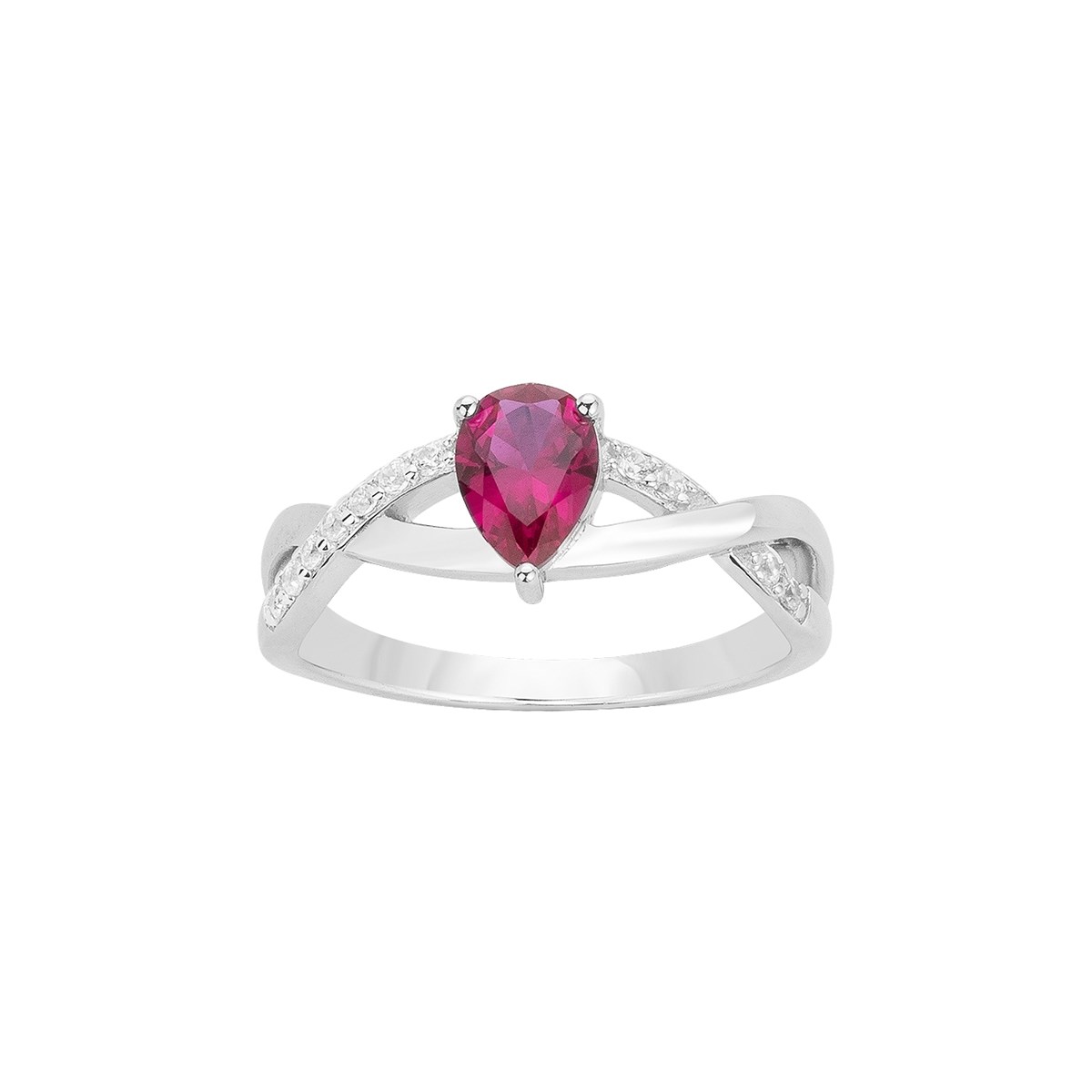 Bague en Argent avec spinelle rouge rubis