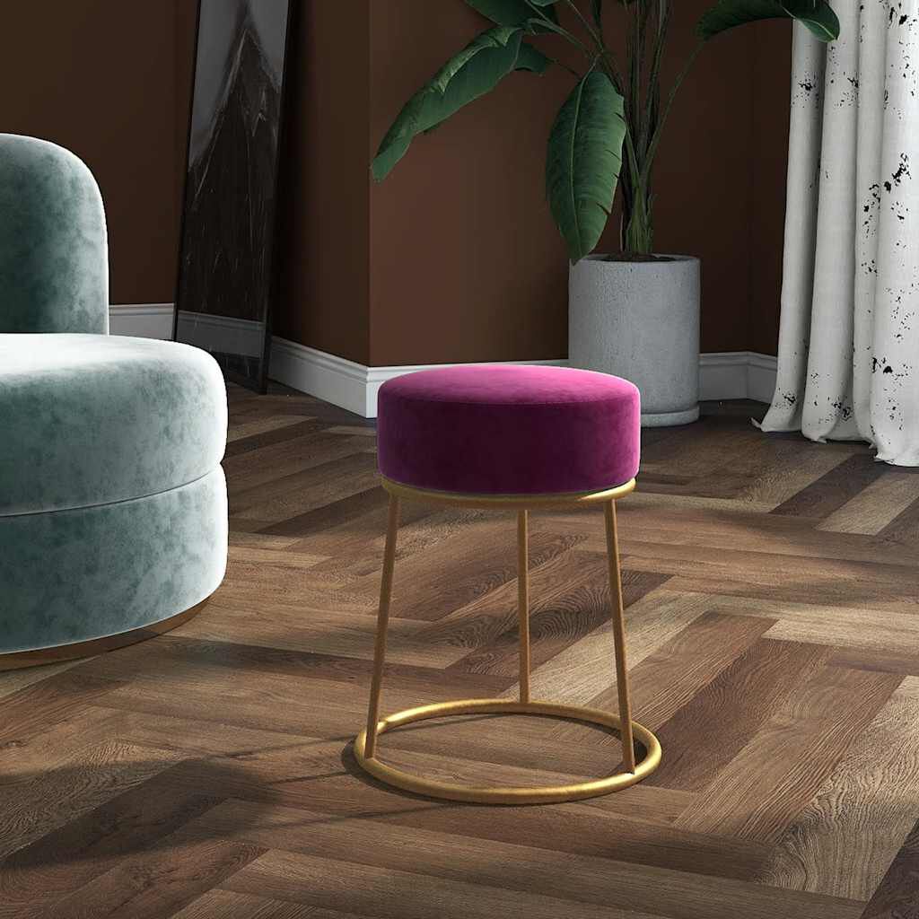 vidaXL Ronde kruk, paars, bekleed met fluweel