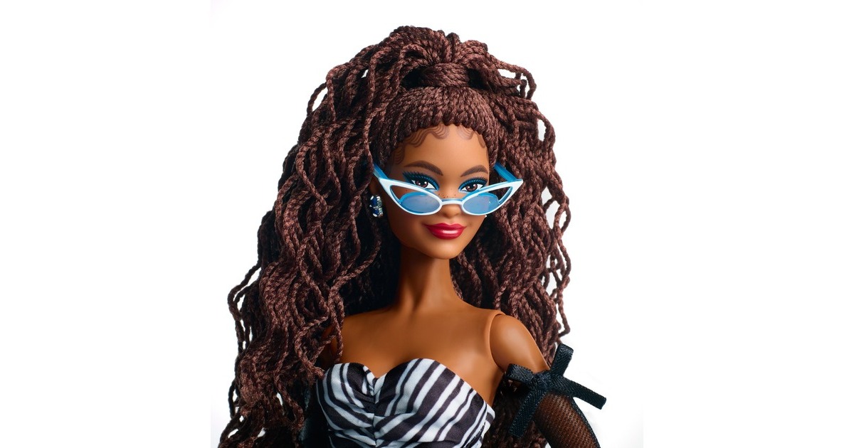 BarbieSignature - 65th Anniversary Collectible - Brown hair, black and white gown Pop  (65e verjaardag)