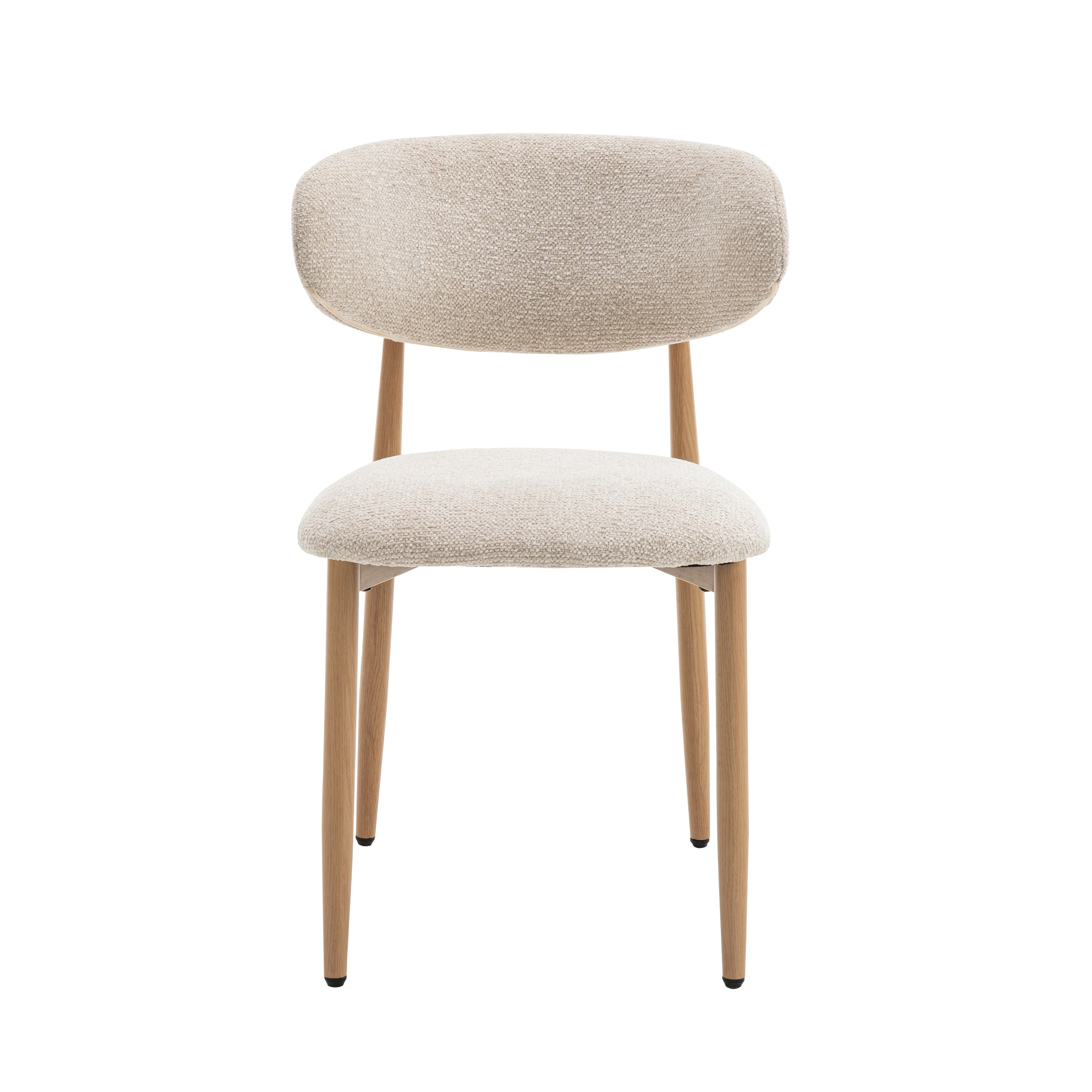 Celia - Eetkamerstoelen Beige Naturel Set van 2