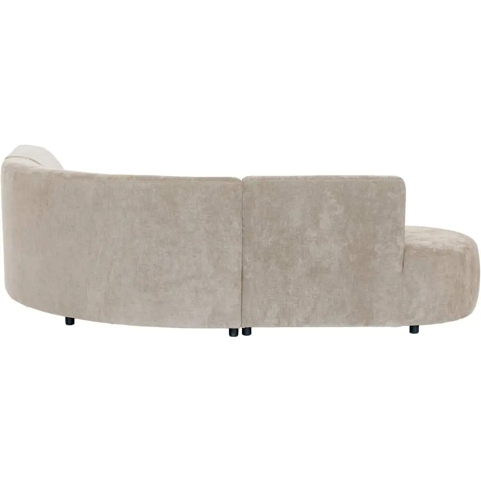 Hoekbank Luna rond - stof Rebel - beige