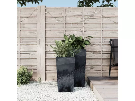 Jardinière et intérieur amovible anthracite PP aspect béton