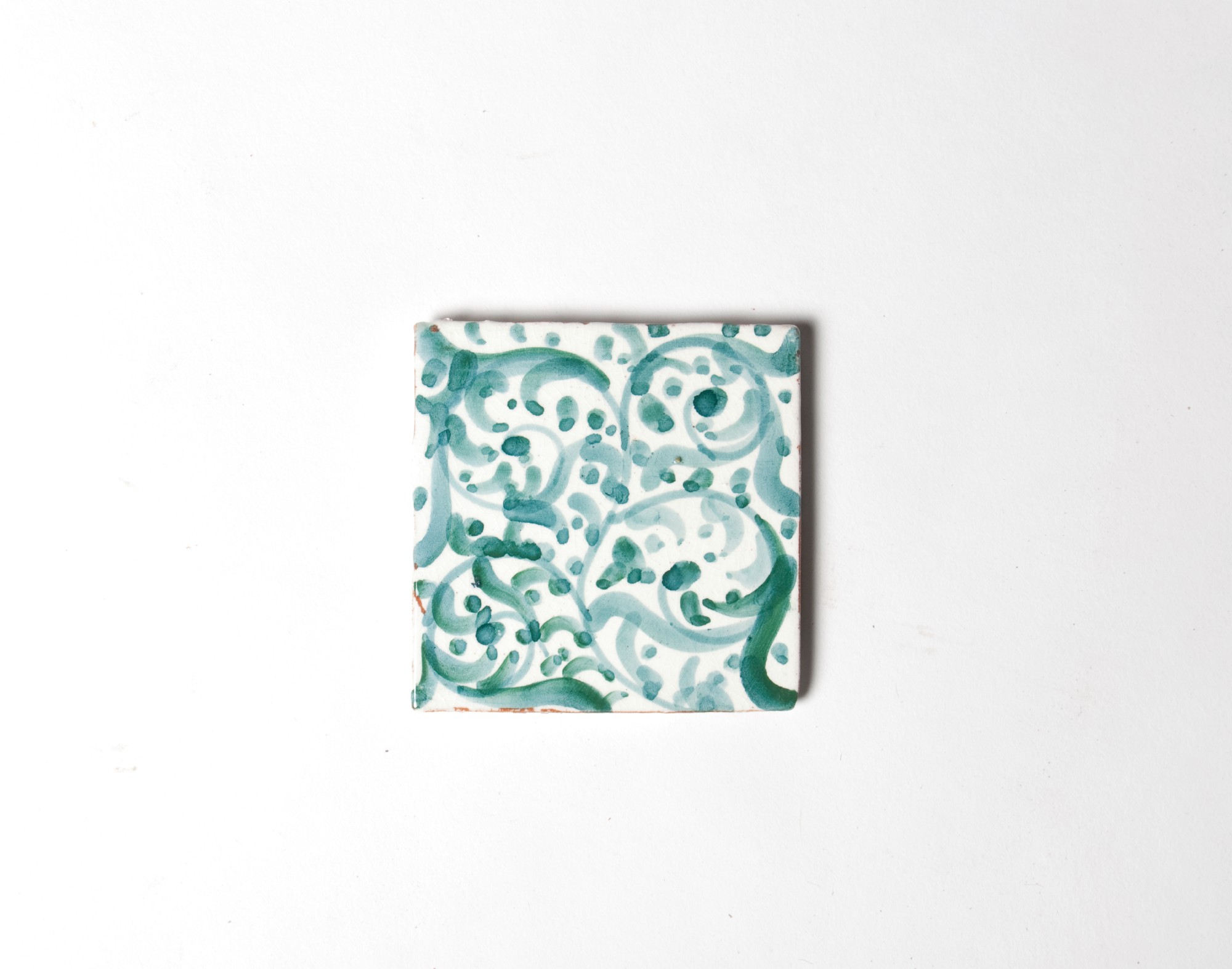 Kachel 'Bleu Florale', weiß, petrol, T 10 cm, B 10 cm von fischer's lagerhaus