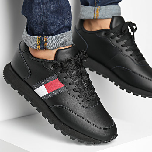Baskets Leather Runner 0898 Triple Black