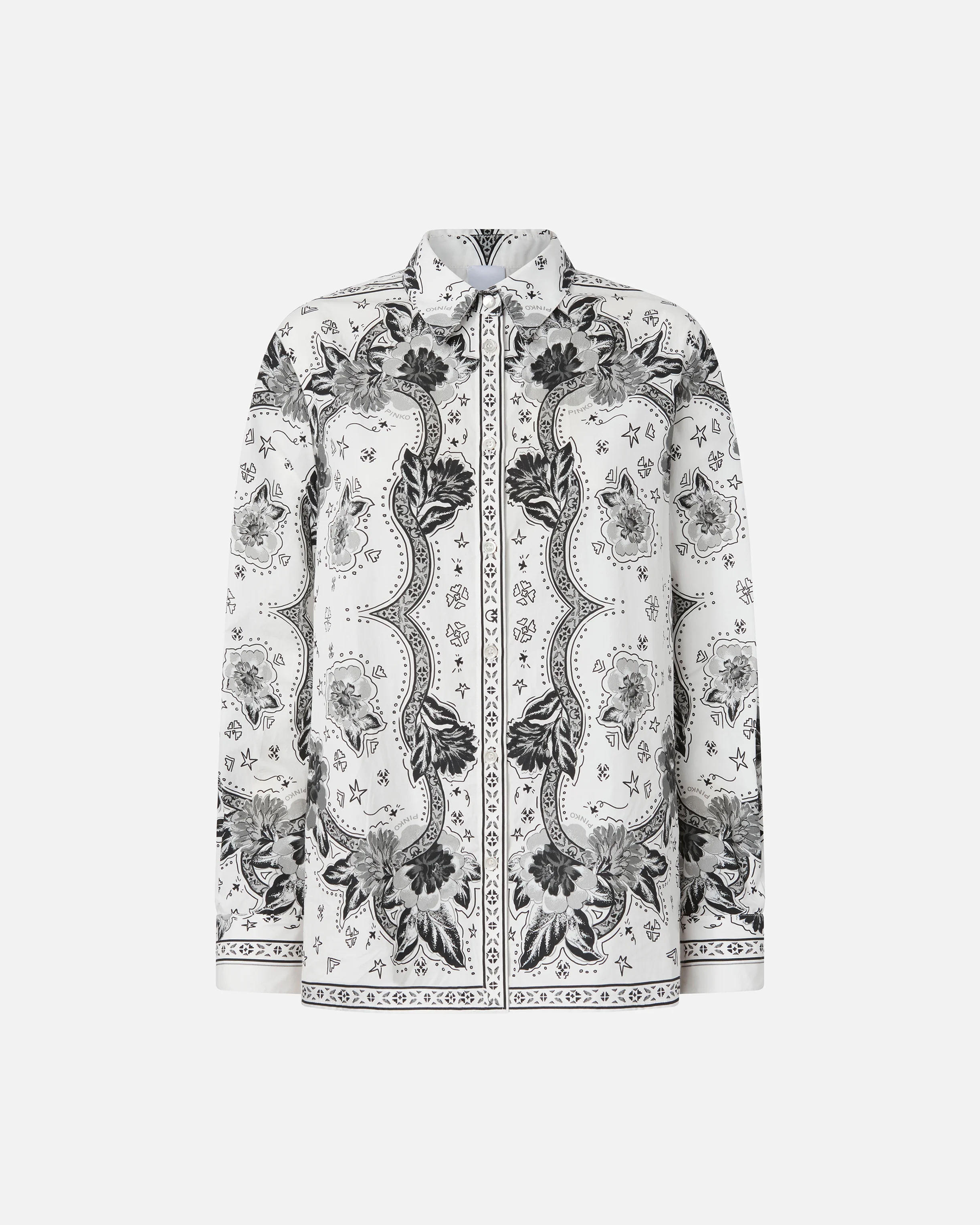Chemise en popeline à imprimé floral façon bandana | Multicolore